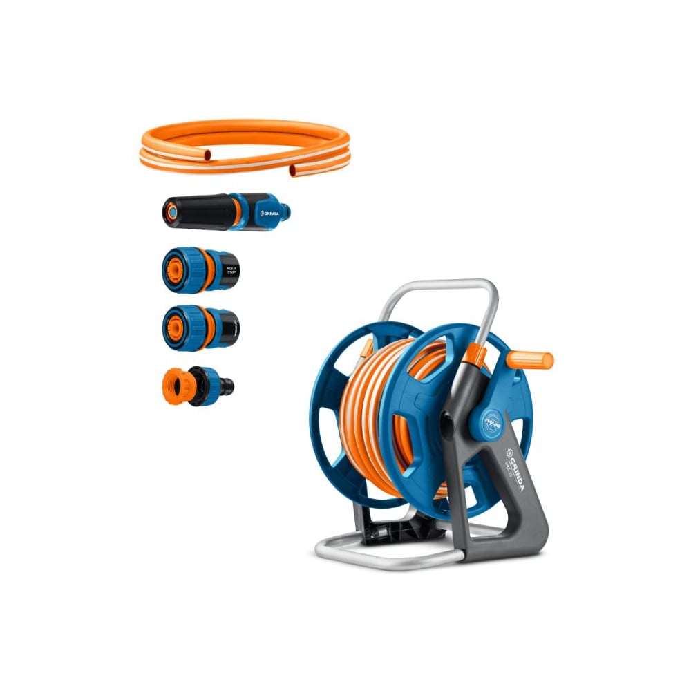 Изображение товара Катушка для шлангов Grinda HRK-25 25м 1/2 дюйма комплект для полива