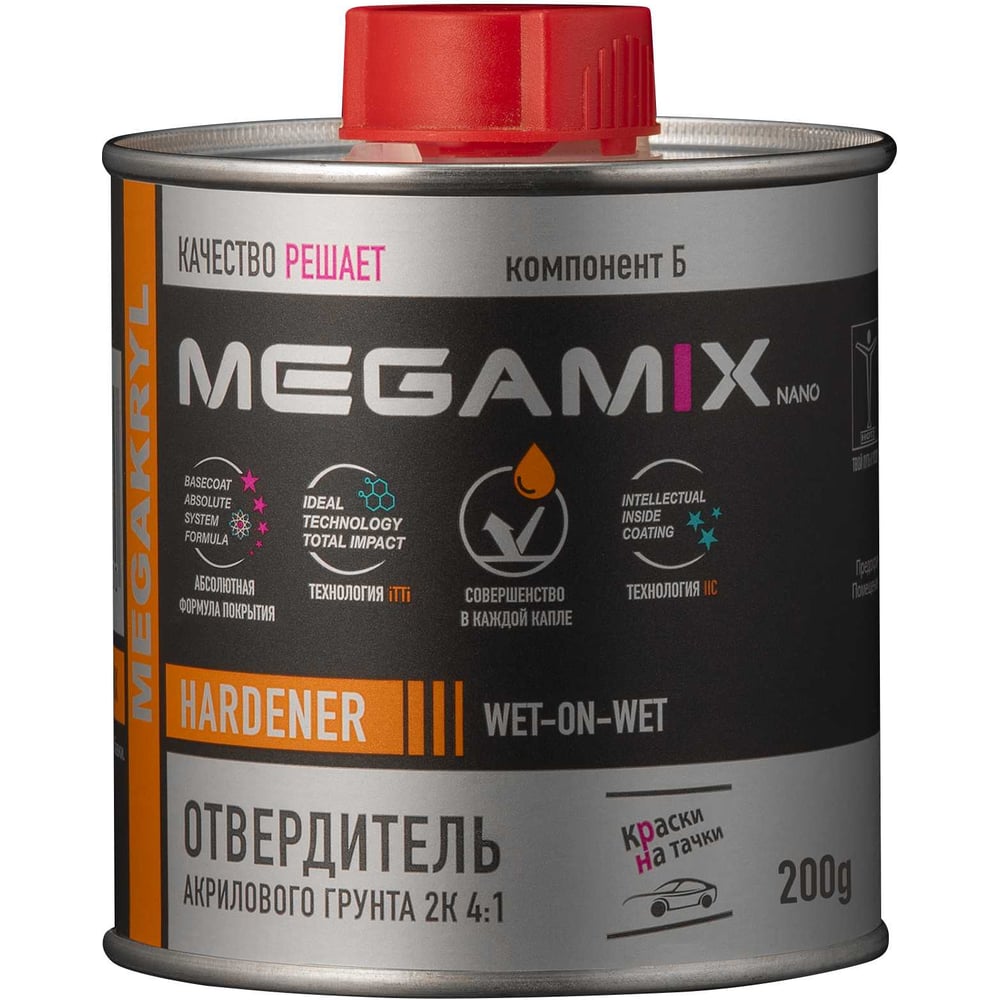 Изображение товара Отвердитель для акрилового грунта-наполнителя Megamix 4:1 2K 200 г