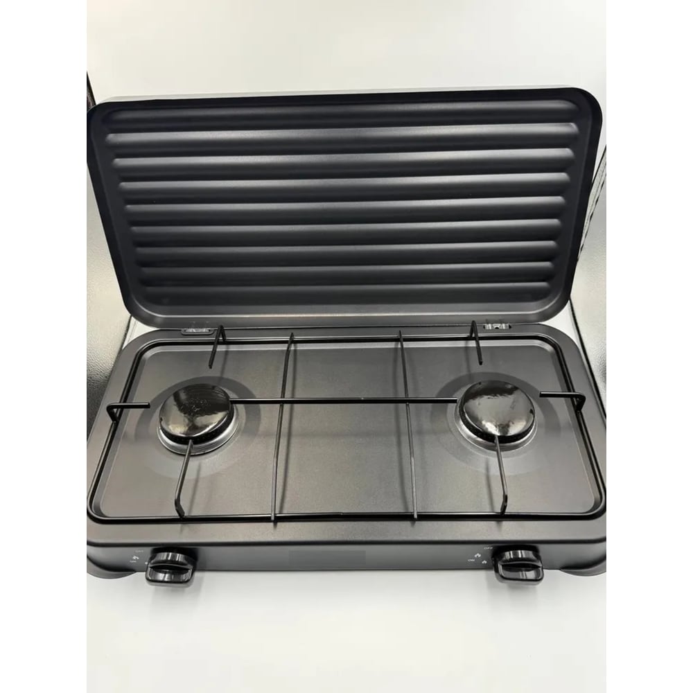 Изображение товара Плита газовая настольная двухконфорочная Pegas черная 150222