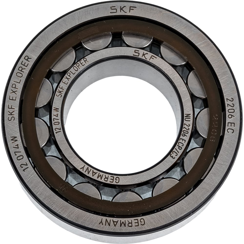 Изображение товара Подшипник SKF NU 2206 ECP/C3 радиальный роликовый однорядный 62х30х20 мм