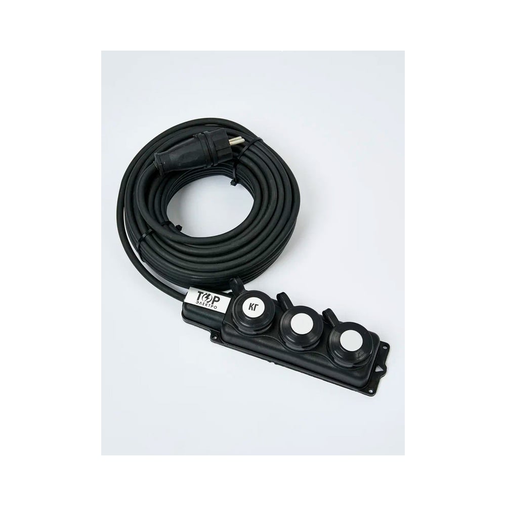 Изображение товара Удлинитель силовой ТОРЭЛЕКТРО КГ 4000 Вт 3 гнезда 5м IP44