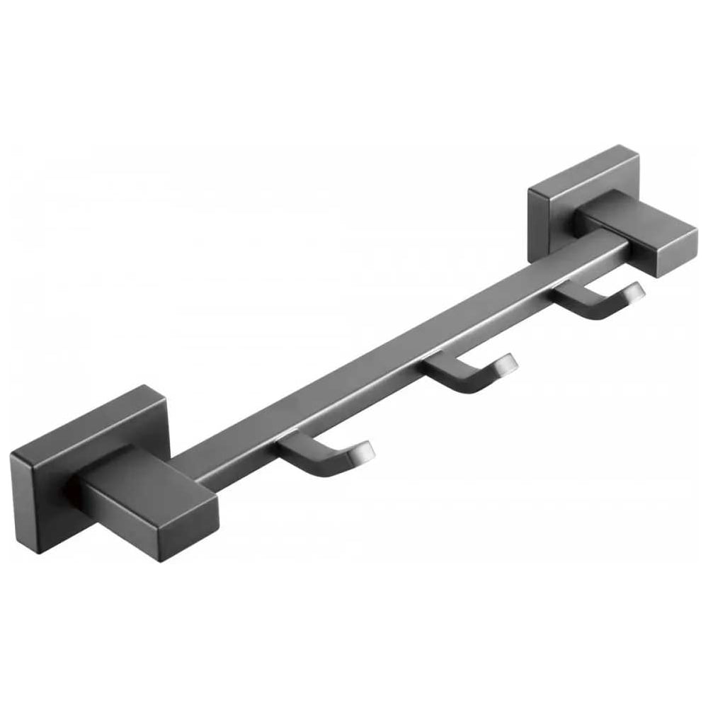 Изображение товара Вешалка для полотенец VIEIR с 3 крючками нержавеющая сталь графит настенная