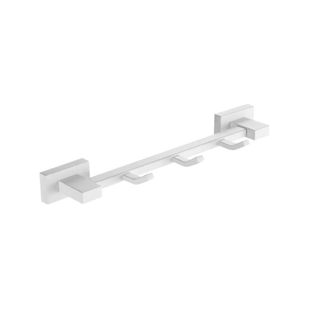 Изображение товара Вешалка для полотенец VIEIR 3 крючка нержавеющая сталь белая настенная