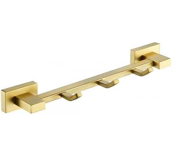 Изображение товара Вешалка для полотенец VIEIR с 3 крючками, нержавеющая сталь, матовое золото, настенная, универсальная для ванной комнаты, V5014-S