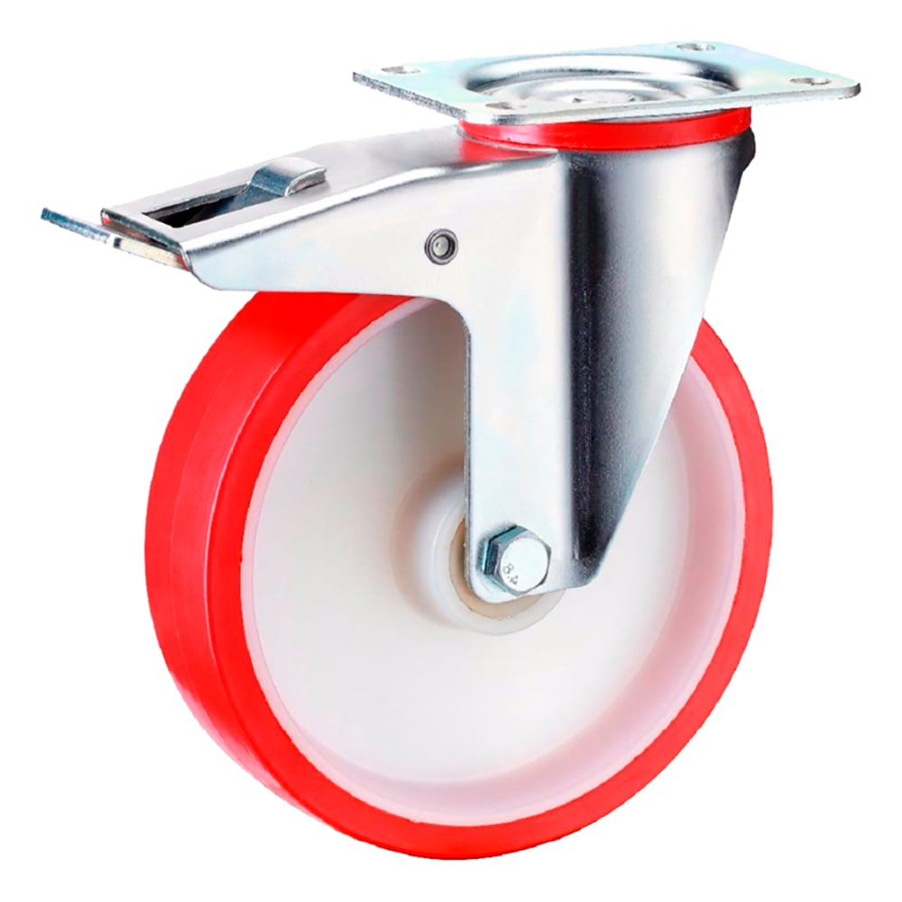 Изображение товара Колесная опора SNPb 42 полиуретановая поворотная с тормозом для промышленности