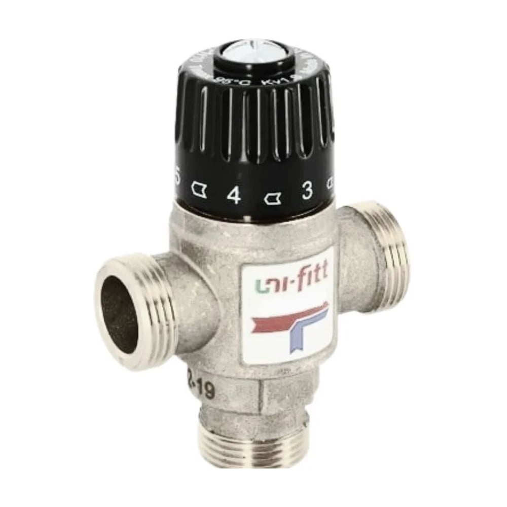 Изображение товара Клапан термосмесительный Uni-Fitt Н 1 30-65С боковое смешение никелированный