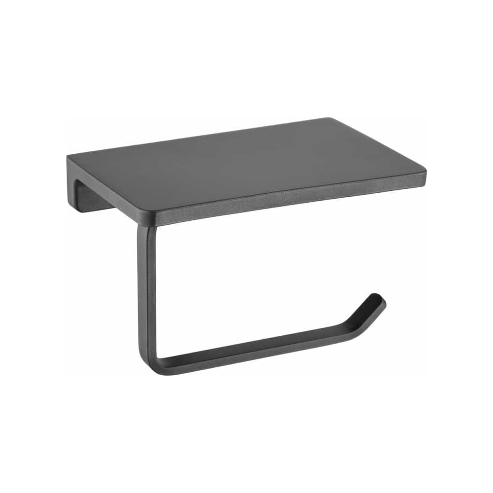 Изображение товара Держатель для туалетной бумаги VIEIR с полкой графит нержавеющая сталь настенный