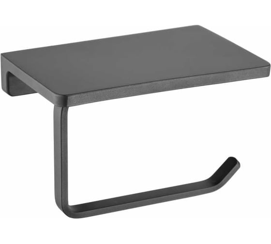 Изображение товара Держатель для туалетной бумаги VIEIR с полкой настенный, нержавеющая сталь, удобная полка для телефона и аксессуаров, графит V5010-G