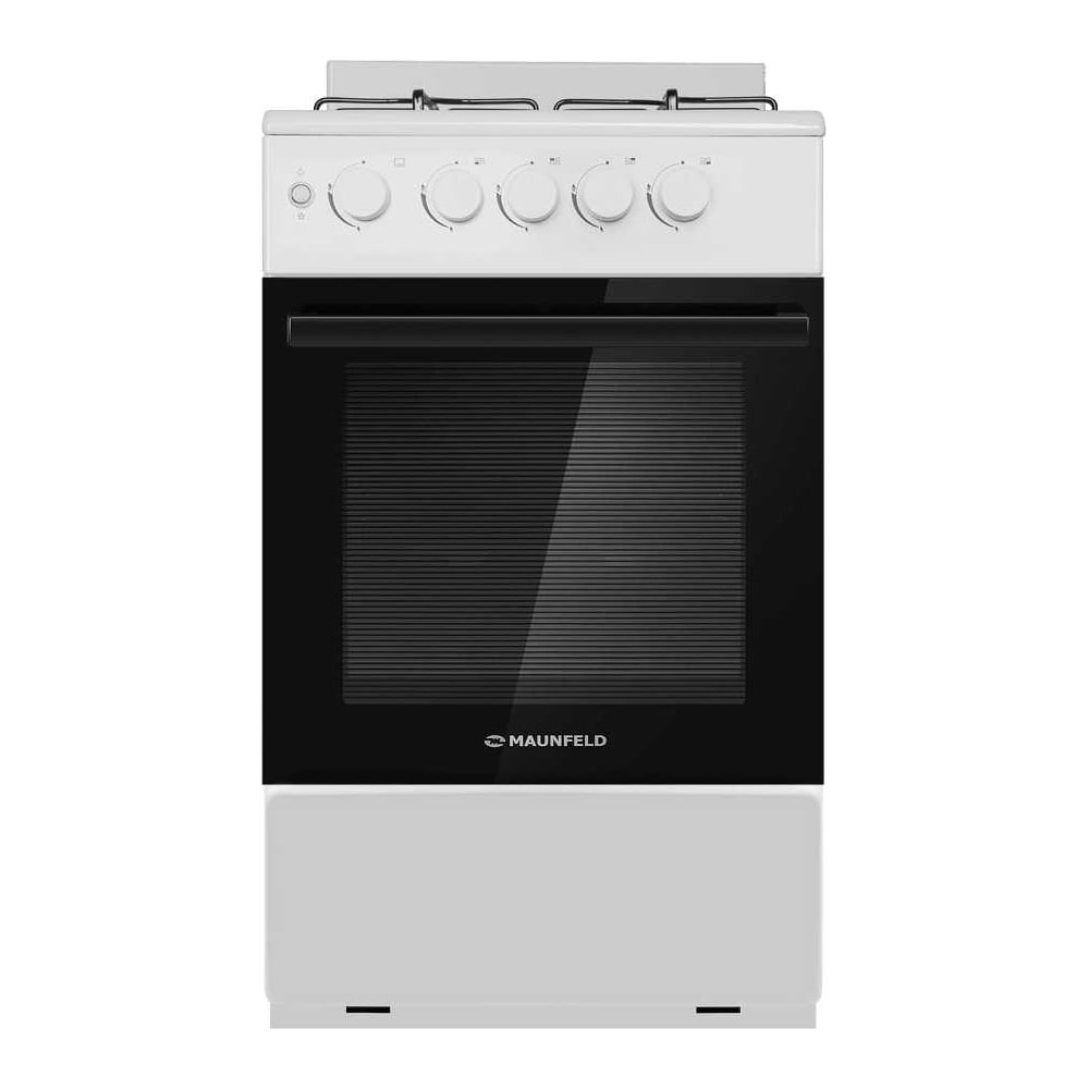 Изображение товара Газовая плита MAUNFELD MGC50GEW08 с духовкой и таймером 4 конфорки белая
