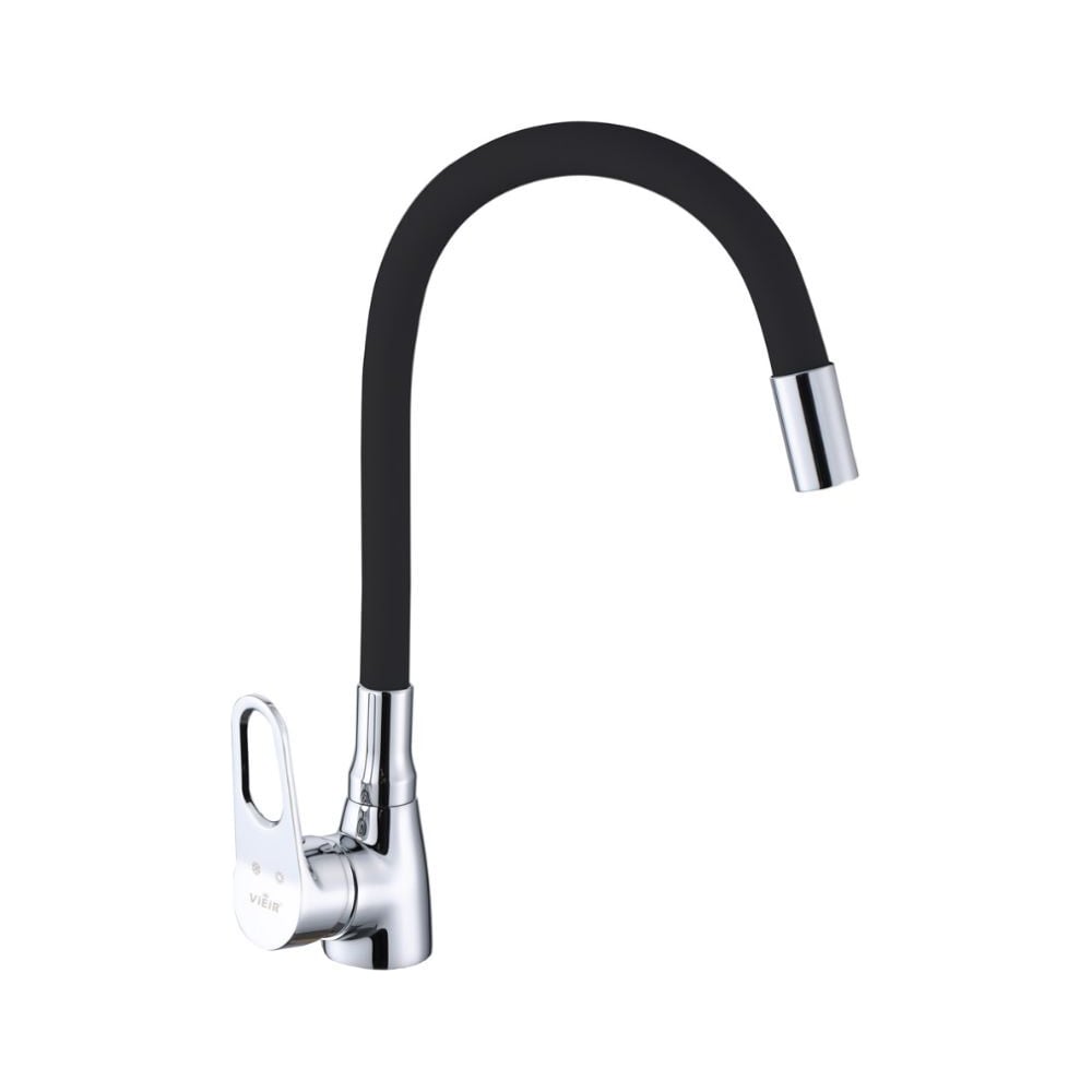 Изображение товара Смеситель для кухни однорычажный ViEiR с гибким изливом черный/хром