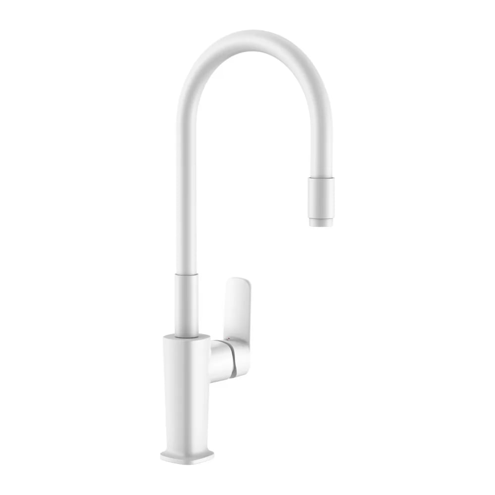 Изображение товара Однорычажный смеситель для кухни ViEiR с гибким изливом белый V073524-FF