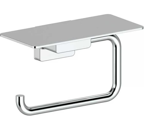 Изображение товара Держатель для туалетной бумаги VIEIR с полкой, нержавеющая сталь, хром V5210
