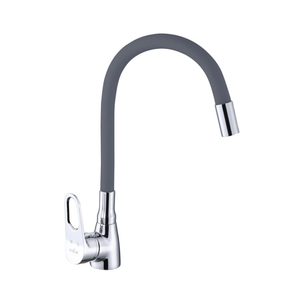 Изображение товара Смеситель для кухни однорычажный с гибким изливом ViEiR V023521-H серый хром