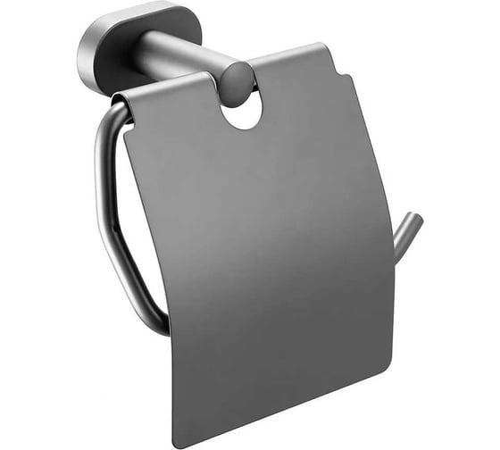 Изображение товара Держатель для туалетной бумаги VIEIR с крышкой, для аккуратного хранения и защиты рулона, нержавеющая сталь, графитовый, V5109-G