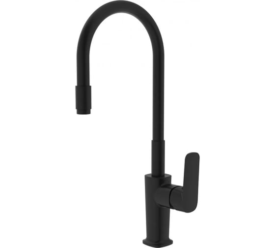 Изображение товара Смеситель для кухни однорычажный ViEiR с гибким изливом, латунь, черный V073524-CC