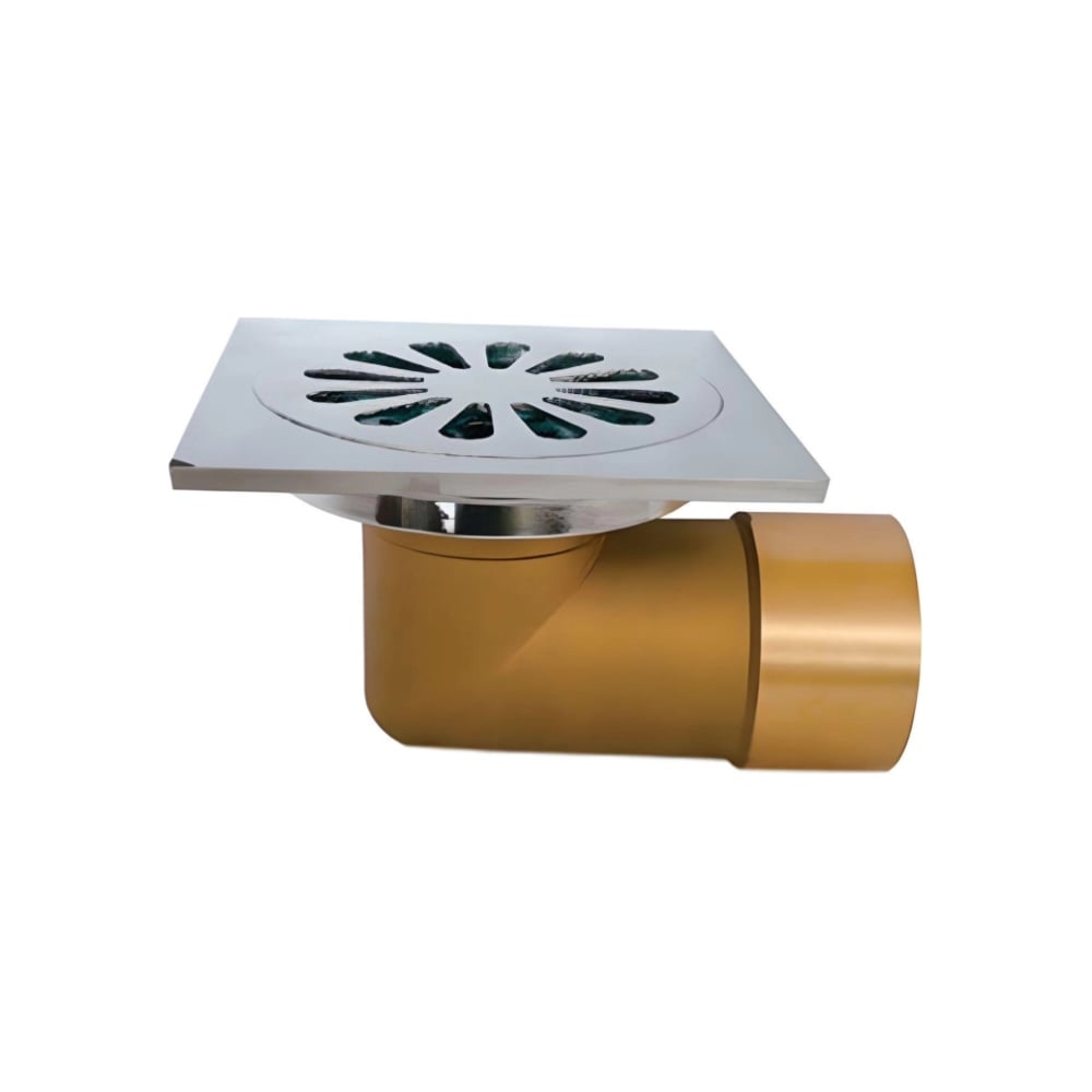 Изображение товара Трап душевой угловой VIEIR 10х10 с обратным клапаном из нержавеющей стали