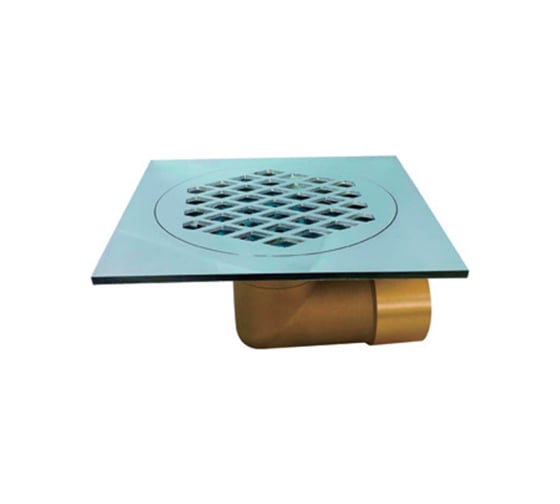 Изображение товара Трап душевой VIEIR 15х15 прямой с обратным клапаном для канализационных систем VER15S