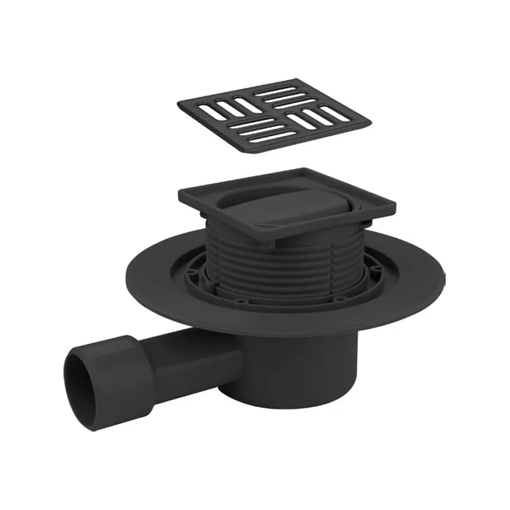 Изображение товара Трап душевой VIEIR 10х10 угловой черный с сухим затвором