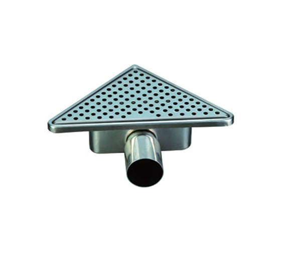 Изображение товара Трап душевой нержавеющий VIEIR 19х19 угловой горизонтальный с сухим затвором для больших душевых зон VER20J