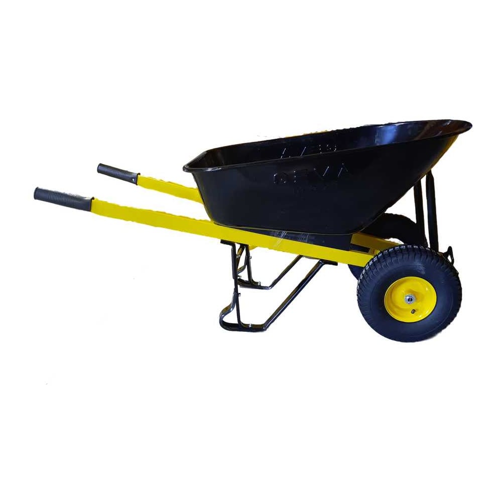 Изображение товара Двухколесная тачка GEVA MAXI 140л 300кг оцинкованная сталь пневматические колеса