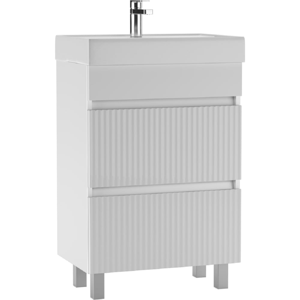 Изображение товара Тумба под раковину Айсберг Фостер 60 Бриз с двумя ящиками белая