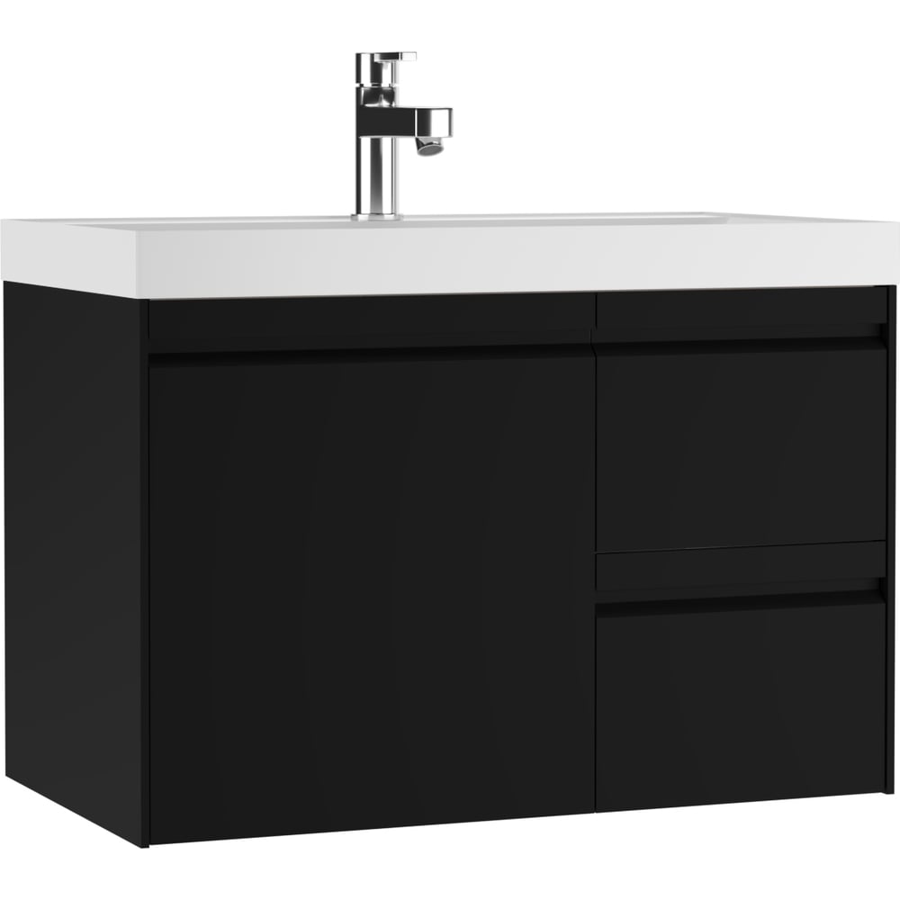 Изображение товара Тумба подвесная под раковину Домино UNIT 80 Chelsea В2 Черный для ванной