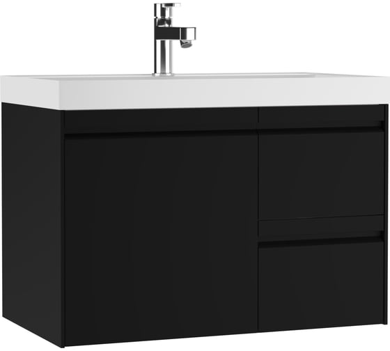 Изображение товара Тумба подвесная под раковину Домино UNIT 80 Chelsea В2 Черный DD4403T