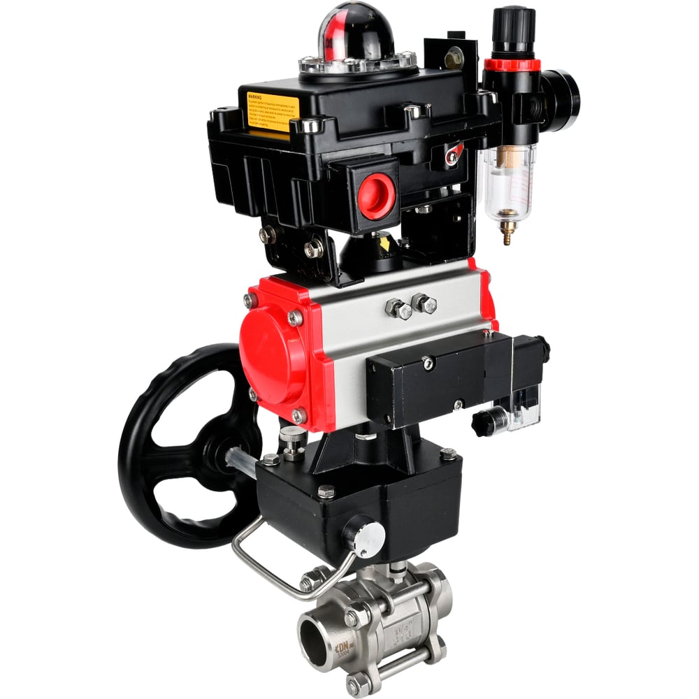 Изображение товара Кран шаровой DN.ru 316-316-PTFE-FP-W-ISO-H WDVF Ду40 с пневмоприводом и под приварку