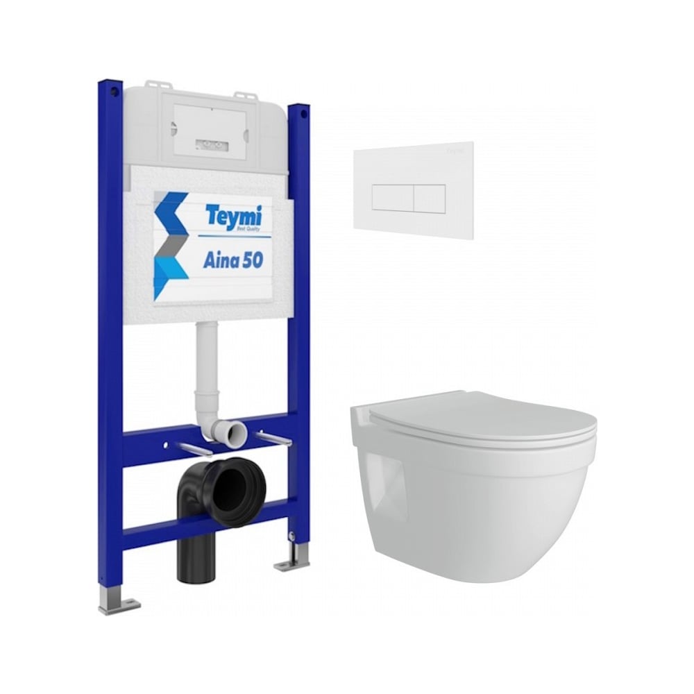 Изображение товара Унитаз с инсталляцией Teymi Vitra Pro белый современный комплект