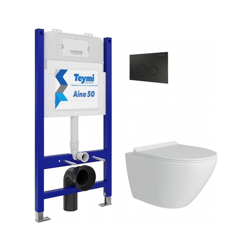 Изображение товара Унитаз с инсталляцией Teymi Lina Pro F00795 комплект современный дизайн