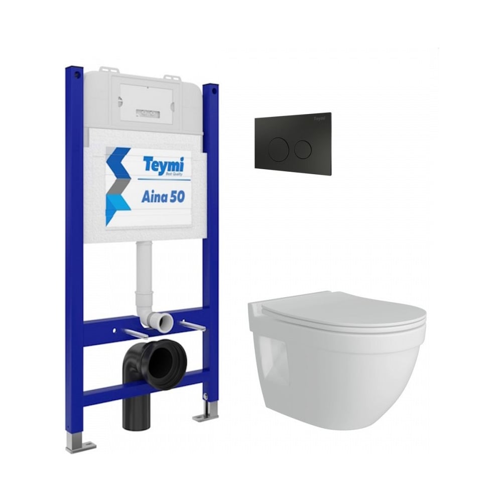 Изображение товара Комплект Teymi Aina 50 с унитазом Vitra Pro F00677 и сиденьем