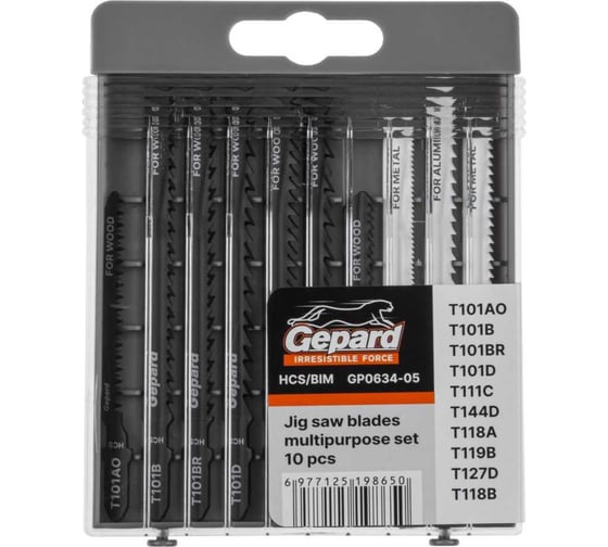 Изображение товара Набор пилок лобзика универсальный GEPARD 10шт. GP0634-05