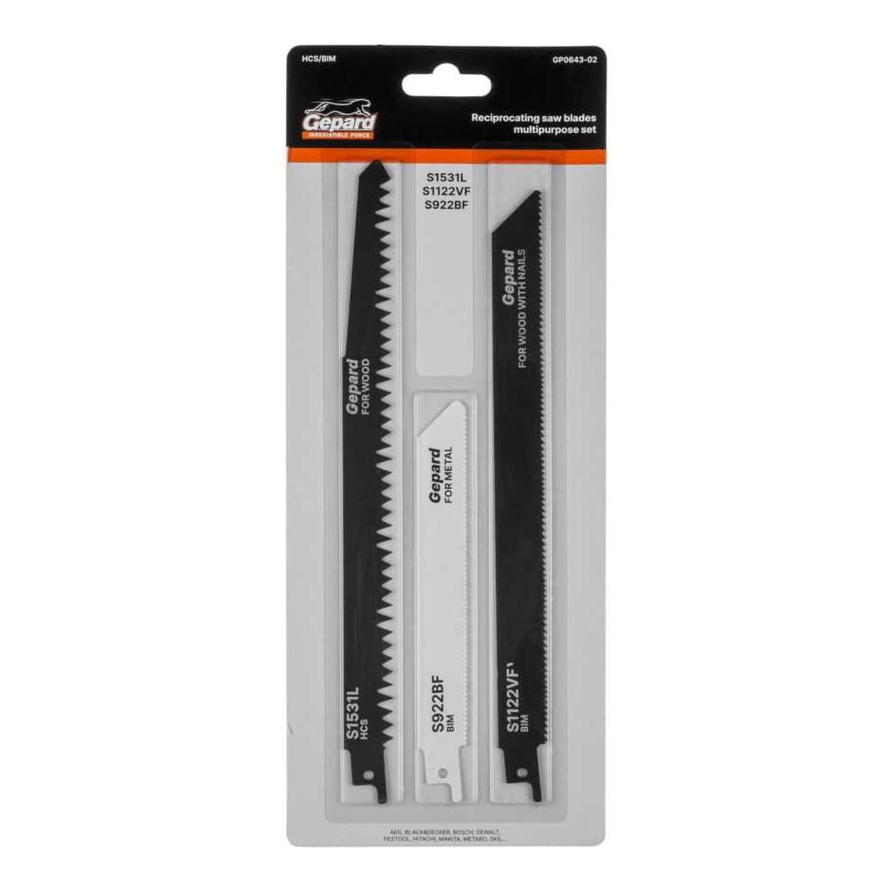 Изображение товара Набор пилок сабельных универсальный GEPARD 3шт GP0643-02