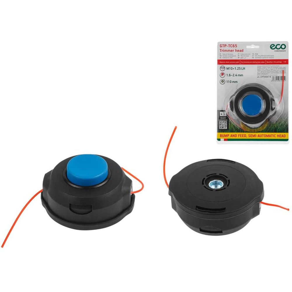 Изображение товара Головка триммерная ECO GTP-TC65 полуавтоматическая для травы и кустов