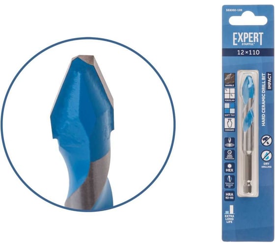 Изображение товара Сверло по керамограниту STARTUL EXPERT 12x110 мм SE8302-120