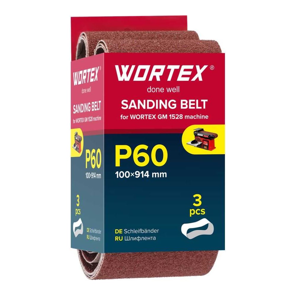 Изображение товара Шлифлента WORTEX 100x914 мм P60 для шлифовальных станков