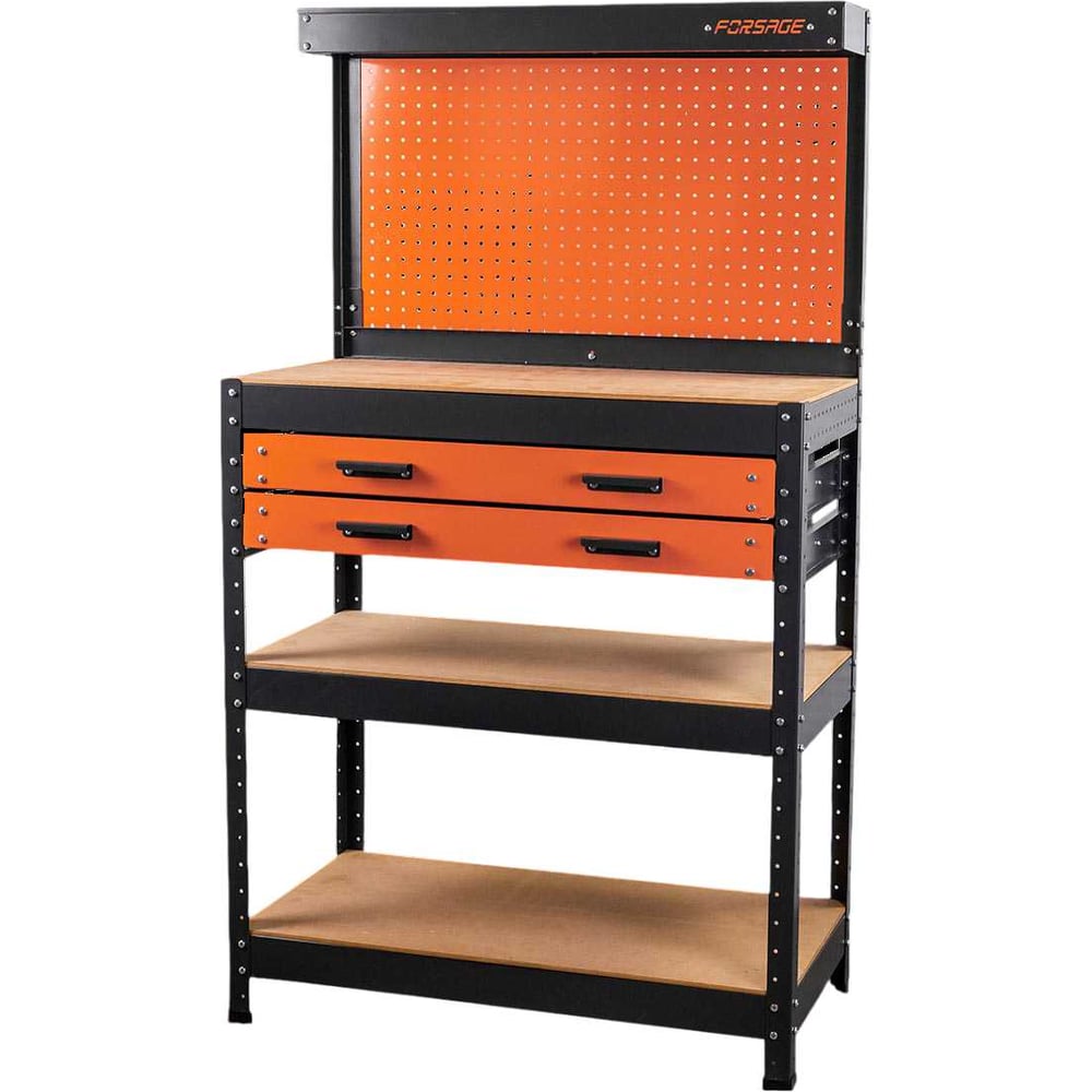 Изображение товара Металлический верстак Forsage с двумя выдвижными полками 800х400х1400 мм