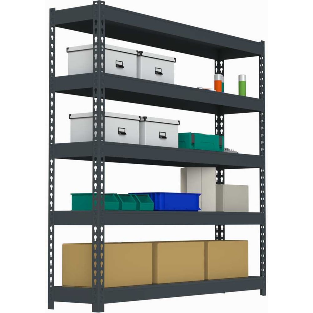 Изображение товара Стеллаж ООО Металекс HARD 1800х1800х400 5 полок серый