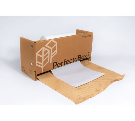 Изображение товара PerfectoBox2 (сетчатая крафт-бумага + тишью) БумАльтернатива бурая/белая, 134 м 3413411