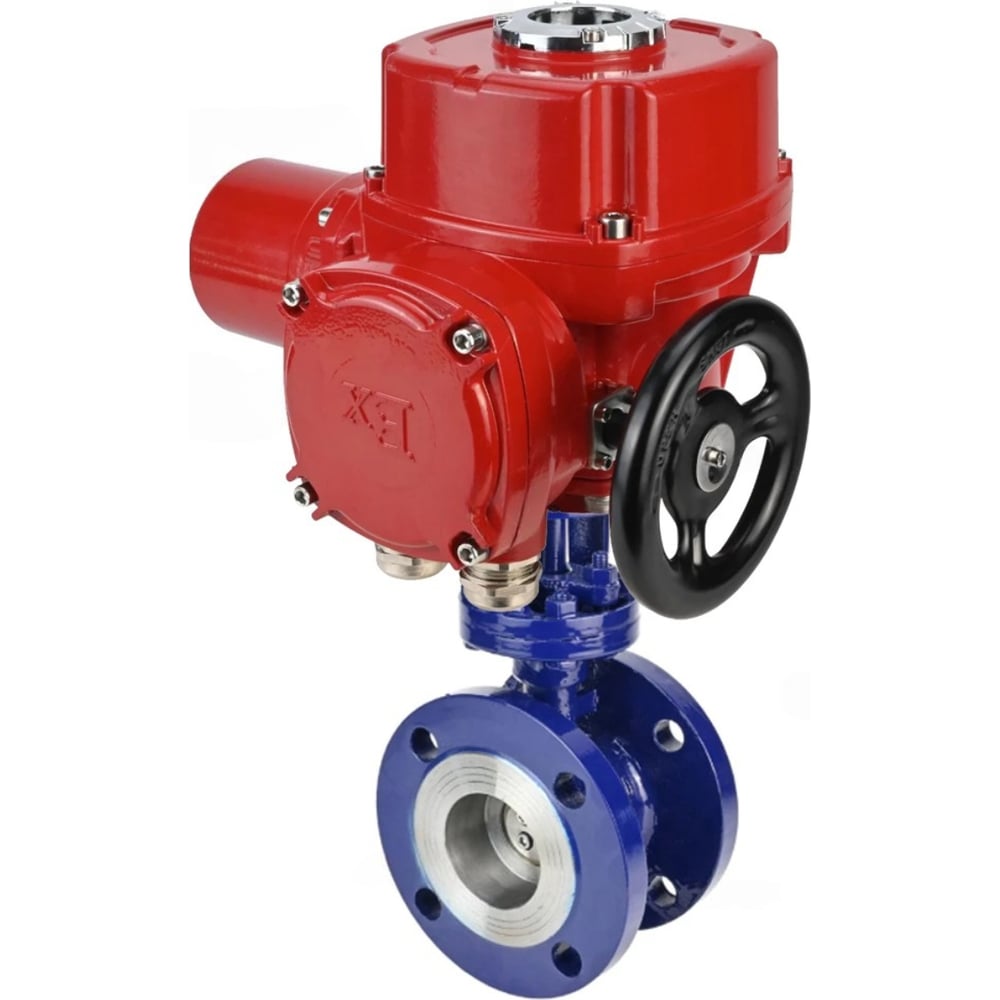 Изображение товара Затвор дисковый DN.ru с тройным эксцентриком WCB-304-M-F-ISO Ду80 электропривод 220В