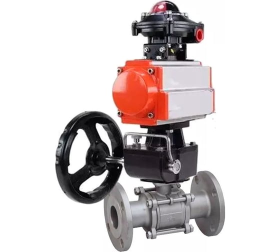 Изображение товара Кран шаровой DN.ru КШФПТ 316.180 Ду65 Ру25 пневмопривод DA-083, БКВ LSB-410 (EX), ручной дублёр HDM-2 D160-72509