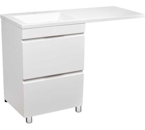 Изображение товара Тумба Stella Polar напольная Памелла 60, 2 ящ., ст/м., люкс белая, Мадлен 120/Аруна 120 SP-00000751