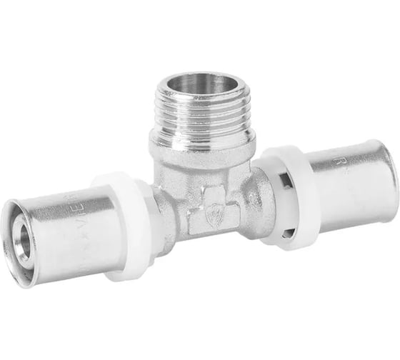 Изображение товара Обжимной тройник переходной ViEiR 20×1/2 × 20 науржная резьба, для металлопластиковых труб VRKT203M