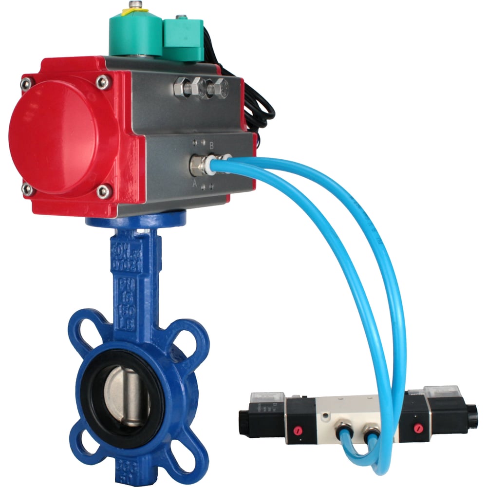 Изображение товара Дисковый затвор GG25-316L-NBR Ду50 Ру16 с пневмоприводом и магнитным переключателем