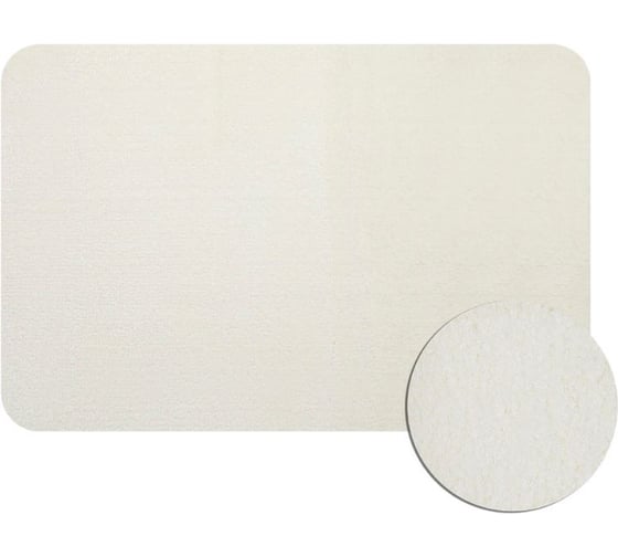 Изображение товара Коврик в ванную РАННЕР 154, одинарный, белый, однотонный 400 х 600 мм, 100% полиэстер Санакс 08803