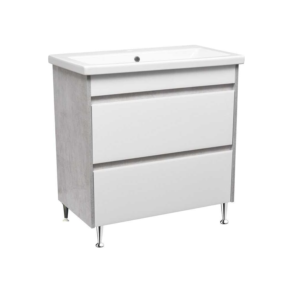 Изображение товара Тумба Stella Polar Браво 80 напольная в белом и слэйт