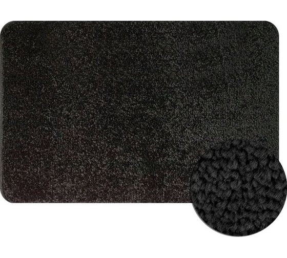Изображение товара Коврик в ванную САНАКС RUNNER одинарный, черный, однотонный, 400 х 600 мм, полиэстер 08808