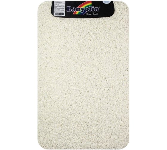 Изображение товара Коврик в ванную САНАКС SHAGGY ECO одинарный, белый 50х 80 см, полиэстер, ворс 20 мм 10307