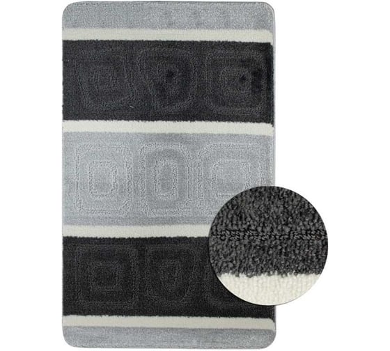 Изображение товара Коврик в ванную СИЛЬВЕР одинарный, ЧЁРНЫЙ, 60х100 см, 100% полиэстер Санакс 00218