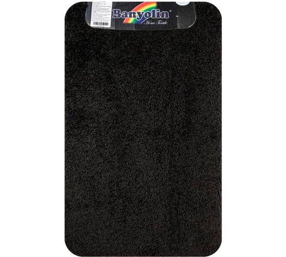 Изображение товара Коврик в ванную САНАКС SHAGGY ECO одинарный, черный, 50х 80 см, полиэстер, ворс 20 мм 10309